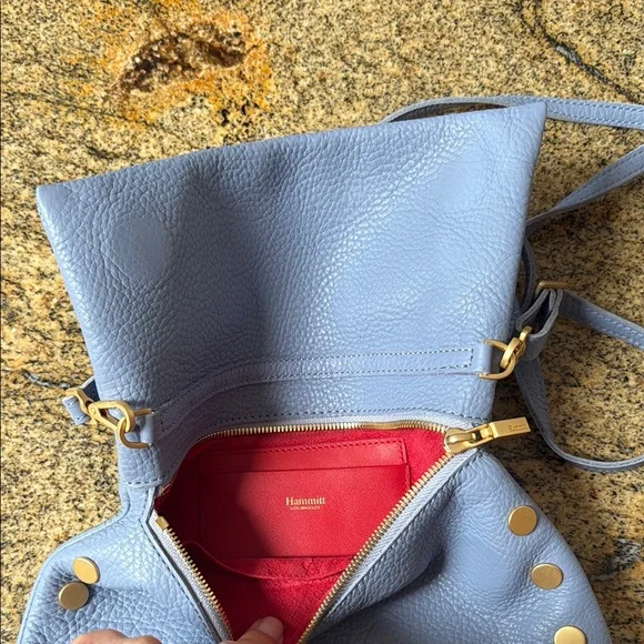 Hammitt  Baby Blue/ Lilac Pebbled Leather Crossbody Bag Like New - Picture 4 of 11